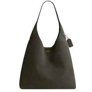 Coach Suede Brooklyn Shoulder Bag 39 Olive Hobo Leather Handbag